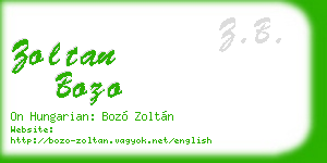 zoltan bozo business card
