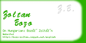 zoltan bozo business card